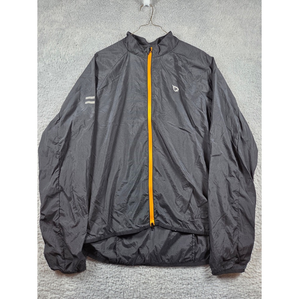 Baleaf Cycling Windbreaker XL Black Orange Womens Full Zip Reflective Jacket